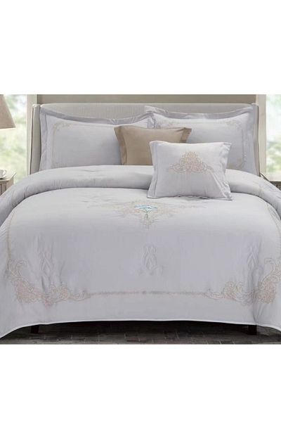 smart home Embroidered two-sided quilt set, two-sided mattress, consisting of 6 pieces, quilt with 6-piece