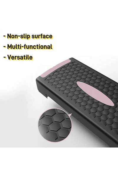 lethe boards 2in 1 Fitness Aerobic Balanced Stepper Board Balance Pedal with Tilt Adjustment and Pull Ropes 68X28X10/15Cm