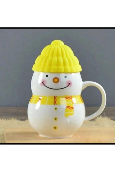 bilger Snowman Mug Cup with Silicone Lid
