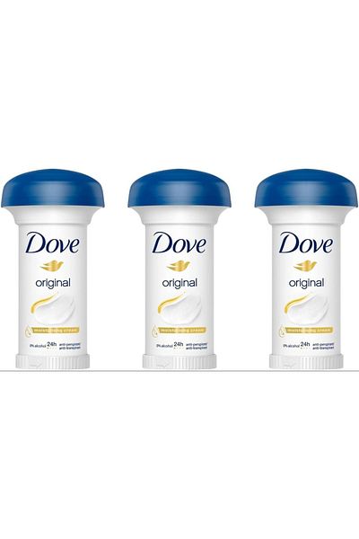Dove مزيل عرق كريم مرطب برائحة الفطر الأصلي 50 مل × 3