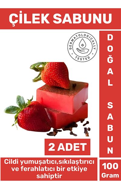 Wintoup Natural Fragrant Skin Softening Refreshing Organic Strawberry Soap for Spotted Dry Skin 2 Pieces