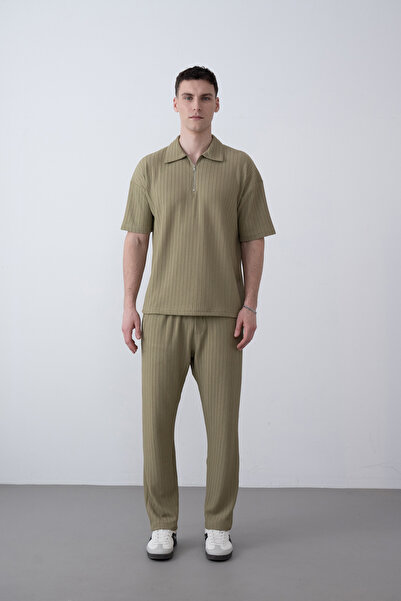 İLKCET MODA Ανδρικό μπλουζάκι με φερμουάρ