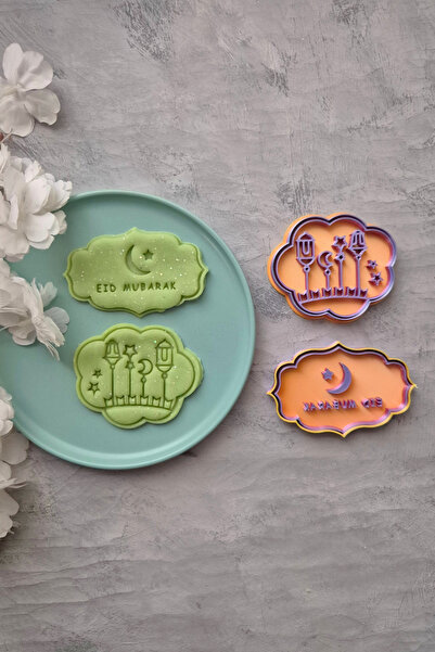 CESTOPİENO Eid Mubarak ve Ramazan Süslemesi 2'li Hamur Şekillendirici/Kurabiy...