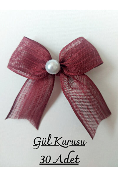 SEVİMLİ TASARİMLAR İnci Detaylı Napoli Keten Kurdele  Hazır Fiyonk (30 Adet)
