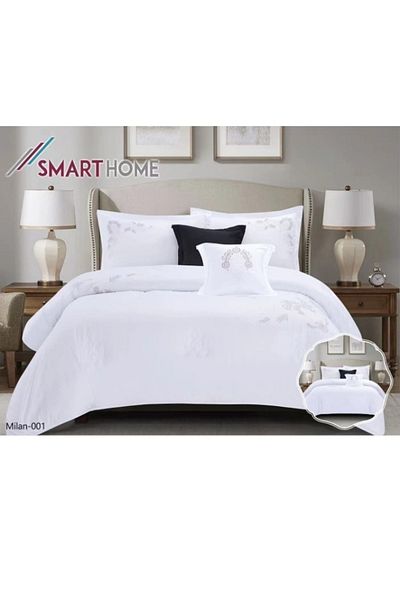 smart home Embroidered two-sided quilt set, two-sided mattress, consisting of 6 pieces, quilt with 6-piece