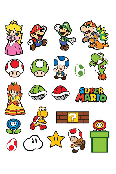 Sticksy Super Mario Sticker Telefon Laptop Notebook Tablet Defter Duvar Matar...