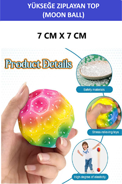ZETCONCEPT MOON BALL (YÜKSEĞE ZIPLAYAN TOP) - 7 CM - SÜPER EĞLENCELİ UZAY TOPU-DESENLİ - SPACE BALL BOUNCY BALL