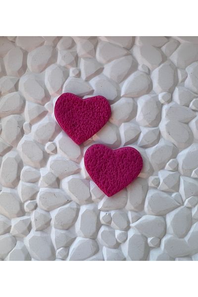 ACCESSORY Fuchsia Heart Earrings
