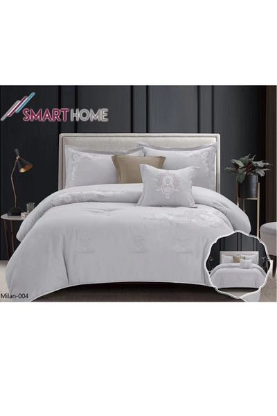smart home Embroidered two-sided quilt set, two-sided mattress, consisting of 6 pieces, quilt with 6-piece