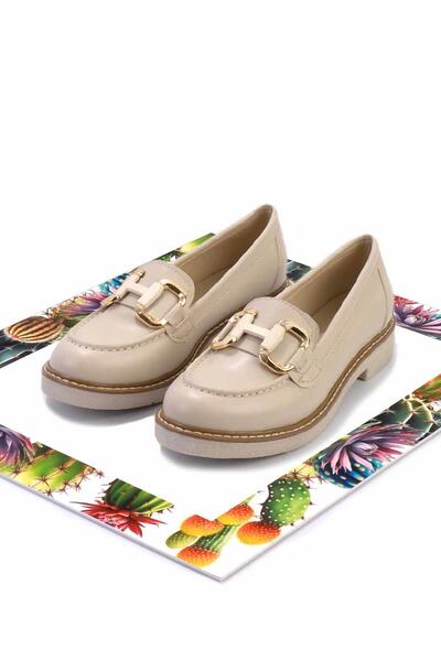 Bambi Μπεζ Γυναικεία Loafer Παπούτσια K01257067509