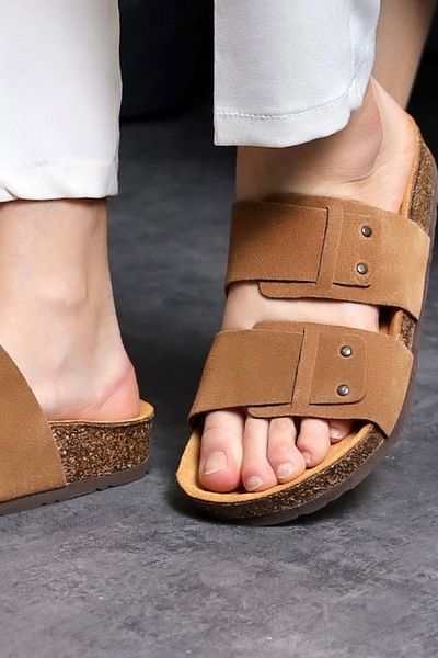 Land of Cork Anatomical Unisex Natural Cork Sole Genuine Leather Slippers