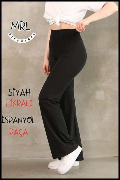 missmaral Γυναικείο μαύρο ψηλόμεσο κολάν παντελόνι με φουσκωτό πόδι Lycra Stretchy Diving Fabric 1040