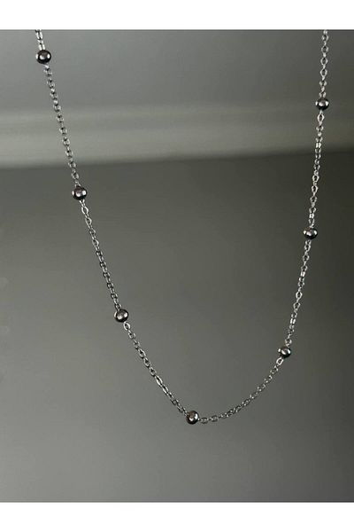 Arvens Men's Silver Stainless Steel Necklace Women's Colorfast Unisex Non-Tarnish Sturdy Steel
