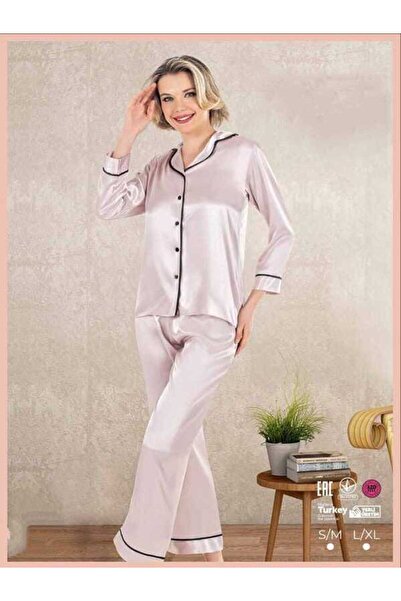 Saten Düğmeli Pijama Takımı