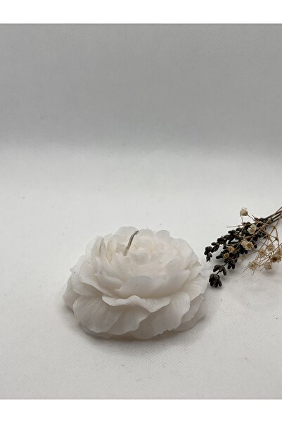 Verda Desing El Yapımı Dekoratif ve Hediyelik Beyaz Renk Şakayık Çiçeği Mumu ...