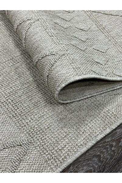 Anatolian Carpet Store Loopy 620 Gri Sisal Bordürlü Salon Mutfak Koridor  Yolluk Halı