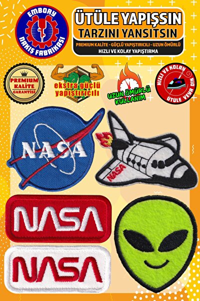 Embory رقعة أرمادا لاصقة بالكي ورقعة مزخرفة على السطح من ناسا (5 قطع)