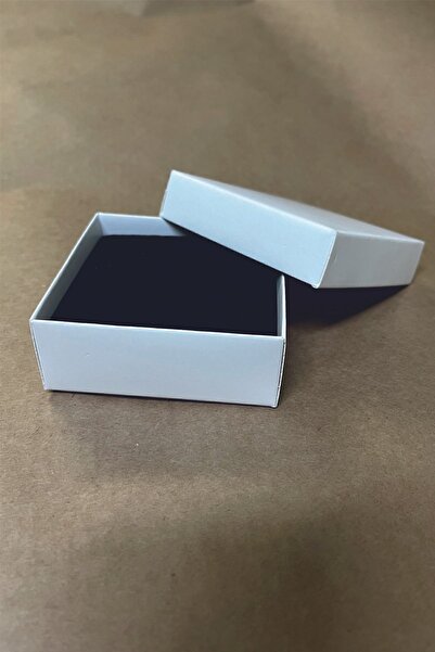 Örün Matbaa 8x8x3cm Beyaz Takı Kutusu Kelepçe, Kolye, Bileklik, Mini Set 25 Adet Süngerli Demontedir