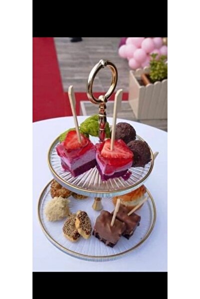 ABAKAYS 2 katlı sunumluk pasta ve kurabiyelik