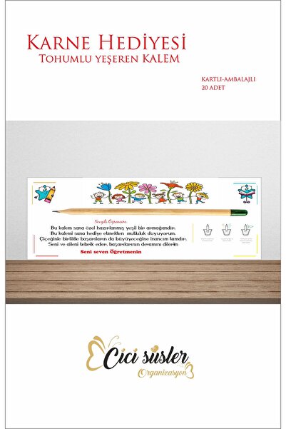 43 cici süsler organizasyon Karne Hediyesi Yeşeren Tohumlu Kalem Ambalajlı 20 Adet