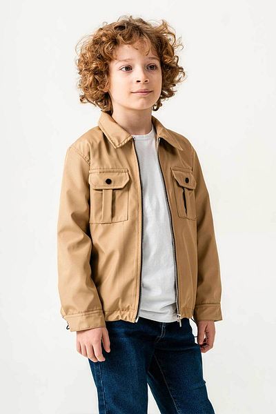 Gold Class Kidswear Яке за момчета с двоен джоб на гърдите и еластична регулируема талия