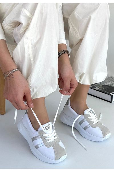 ED KLAS Shat White Skin Gray Striped Sports Shoes
