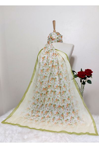REMOMODA Floral Patterned Soft Cotton Shawl