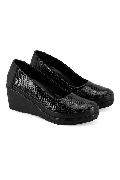 Desa Pantofi de damă, negri, confortabili, din piele, cu toc cu pană