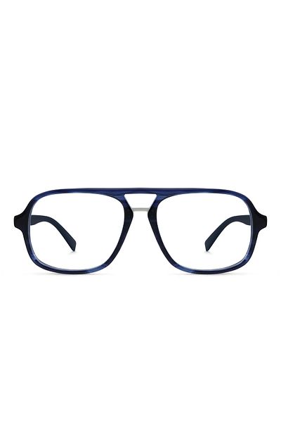 EYE'M إطار نظارة طبية موديل O;eye'm;tr 1003، 54، 38i Blue Horn Aviator للرجال