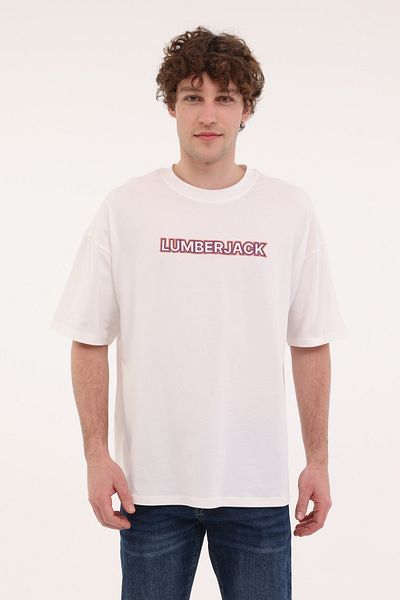 lumberjack Ml Franco 11Ff10 5Fx Ecru Men's Short Sleeve T-Shirt