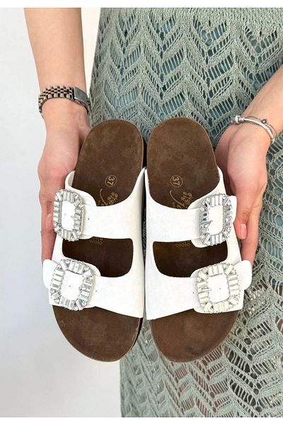 Hepta Collection Nool White Nubuck Slippers