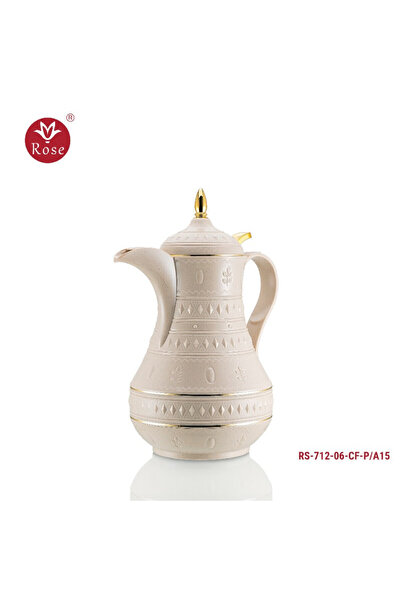 Rose ترمس روز 712 نصف لتر قهوة بيج ضغاط ( 600 ) مل (حجم صغير)
