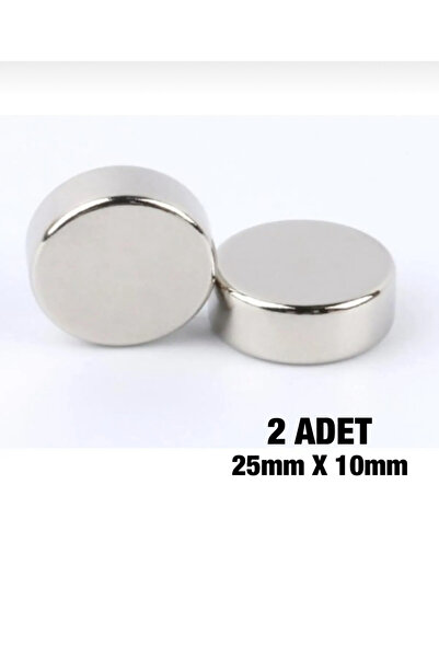 AYMAGNET Yuvarlak Süper Güçlü Neodyum Mıknatıs 25mm X 10mm - 2 Adet