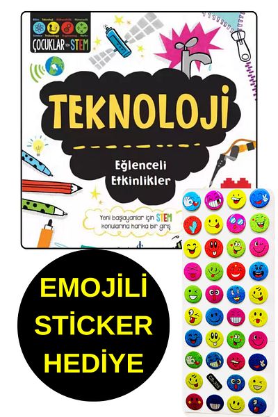 TÜRKİYE İŞ BANKASI KÜLTÜR YAYINLARI Sticker Gift with Emojis - Technology - Fun Events - Stem for Children