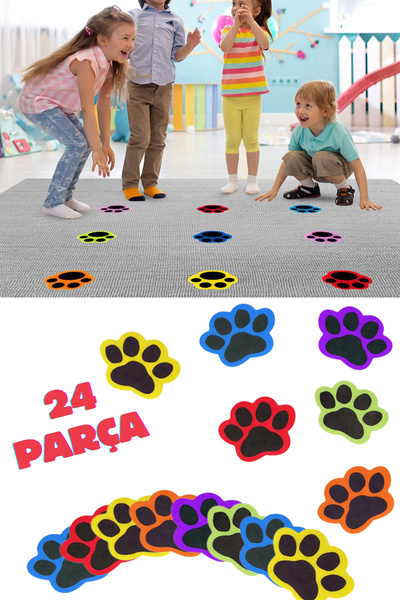 KAŞIKBEY Pati Twister Renkli Keçe Basamak Ayaklar Eller Duyusal Denge Duyusal...