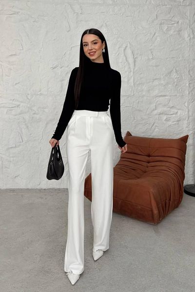 Mogi Butik High Waist Lycra Women's Palazzo Trousers 3030 - Velcro