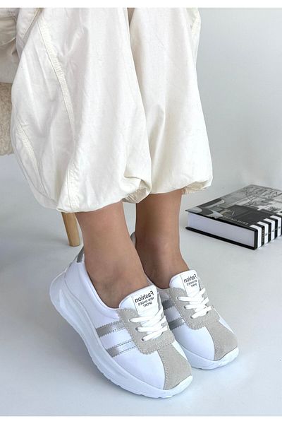 ED KLAS Shat White Skin Gray Striped Sports Shoes