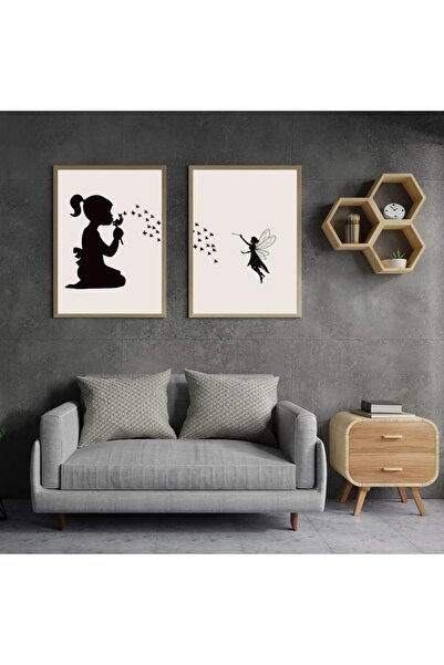 FORONEUS Poster cu zâne și fete, set de 2 tablouri fără ramă