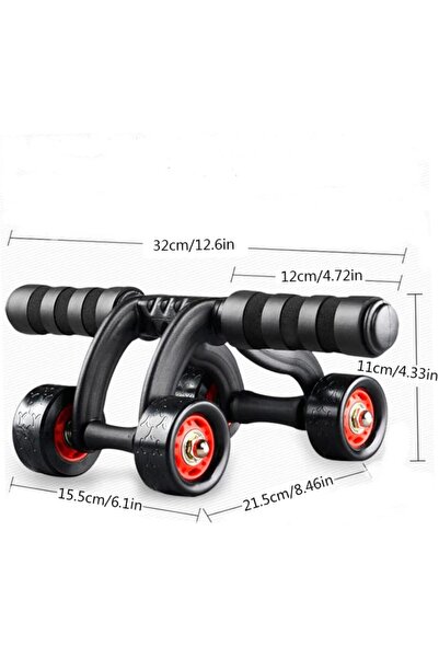 MultiFlexPro Ab Wheel Roller Fitness Karın Kası Aleti 4 Tekerlek Karın Tekerleği Düşük Gürültülü Karın Egzersizi