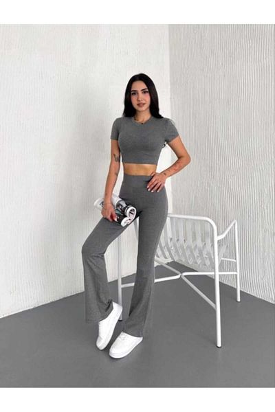 Butik Merrline Combed Cotton Crop Leggings Double Set
