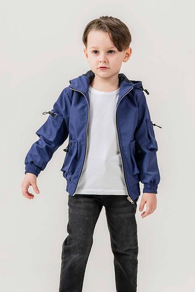 Gold Class Kidswear Jachetă impermeabilă pentru băieți, căptușită cu glugă cu buzunar dublu