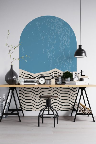 KanvasSepeti Kendinden Yapışkanlı Kalın Kanvas Dokulu Bauhaus Geometrik Sanat...