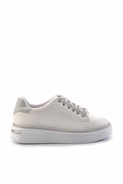 Bambi White Lame Glitter Women's Sneaker K01377023609