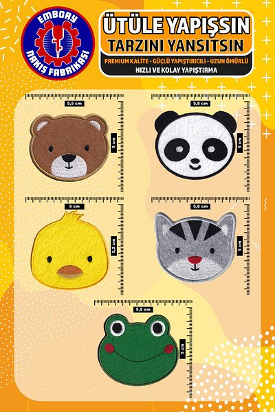 Embory Patch de armă care se lipsește cu călcat, set de animale drăguțe (5 bucăți) Patch de aplicație țesută cu broderie