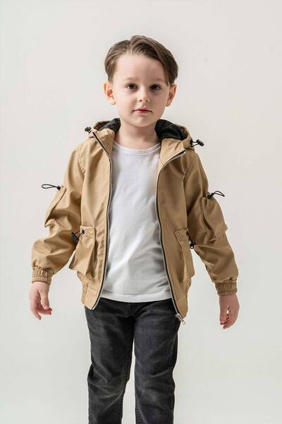 Gold Class Kidswear Водоустойчиво момчешко яке с подплата и качулка с двоен джоб