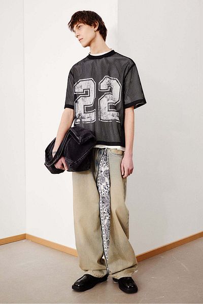 H&M Oversized Fit Printed mesh T-shirt
