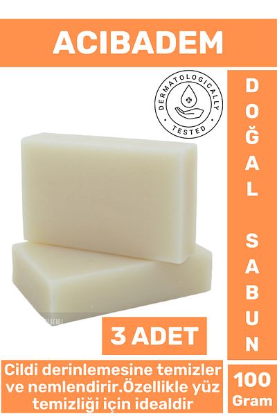 Wintoup Natural Fragrant Deep Skin Facial Cleanser Moisturizing Organic Acıbadem Soap 3 Pieces