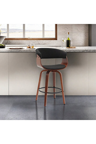 Ebticar كرسي بار من القماش - أسود