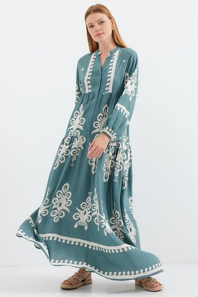 MRA Fashion    2423 Authentic Patterned Dress - F.Mint