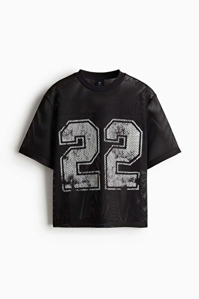 H&M Oversized Fit Printed mesh T-shirt